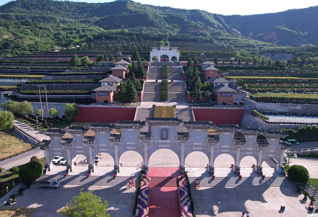 西安霸陵墓園新區-園區主神道鳥瞰全景